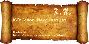 Kácsor Narcisszusz névjegykártya